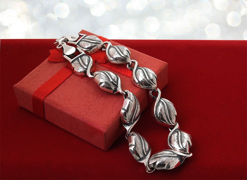 Bransoletka damska liście