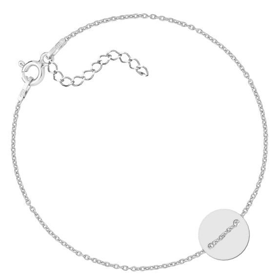 Srebrna bransoletka celebrytka z blaszką