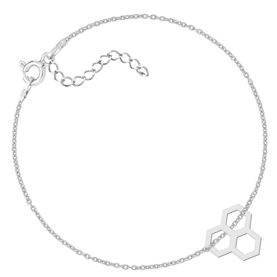 Srebrna bransoletka celebrytka plaster miodu