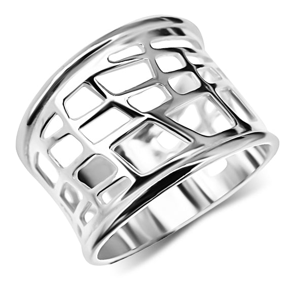 Ażurowy wysoki pierścionek