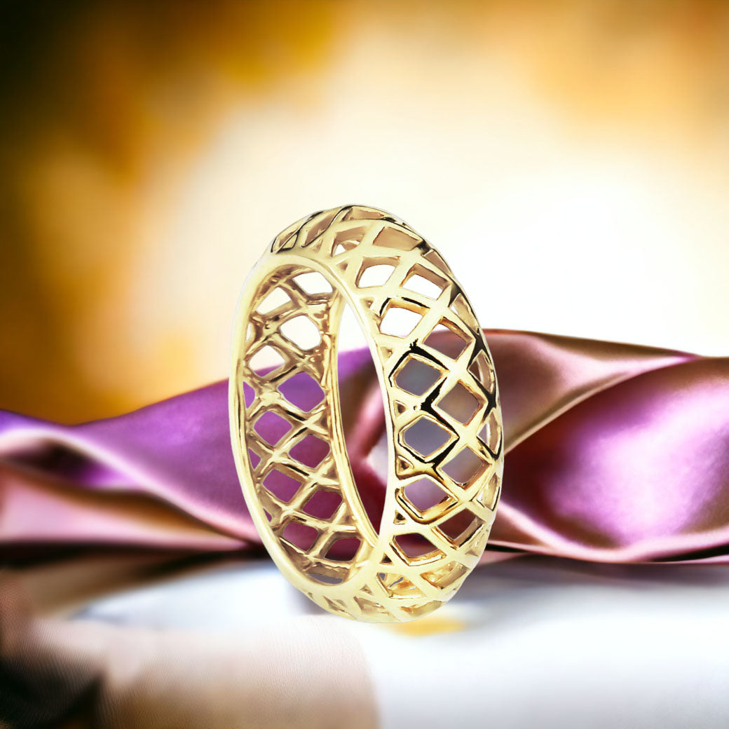 Ażurowa obrączka siateczka