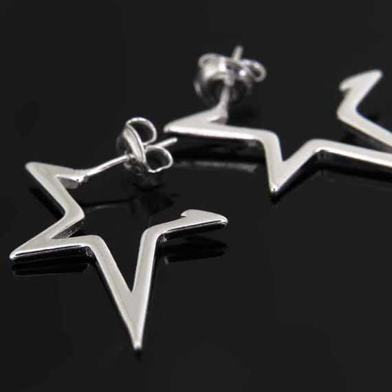 Kolczyki gwiazdki konturowe