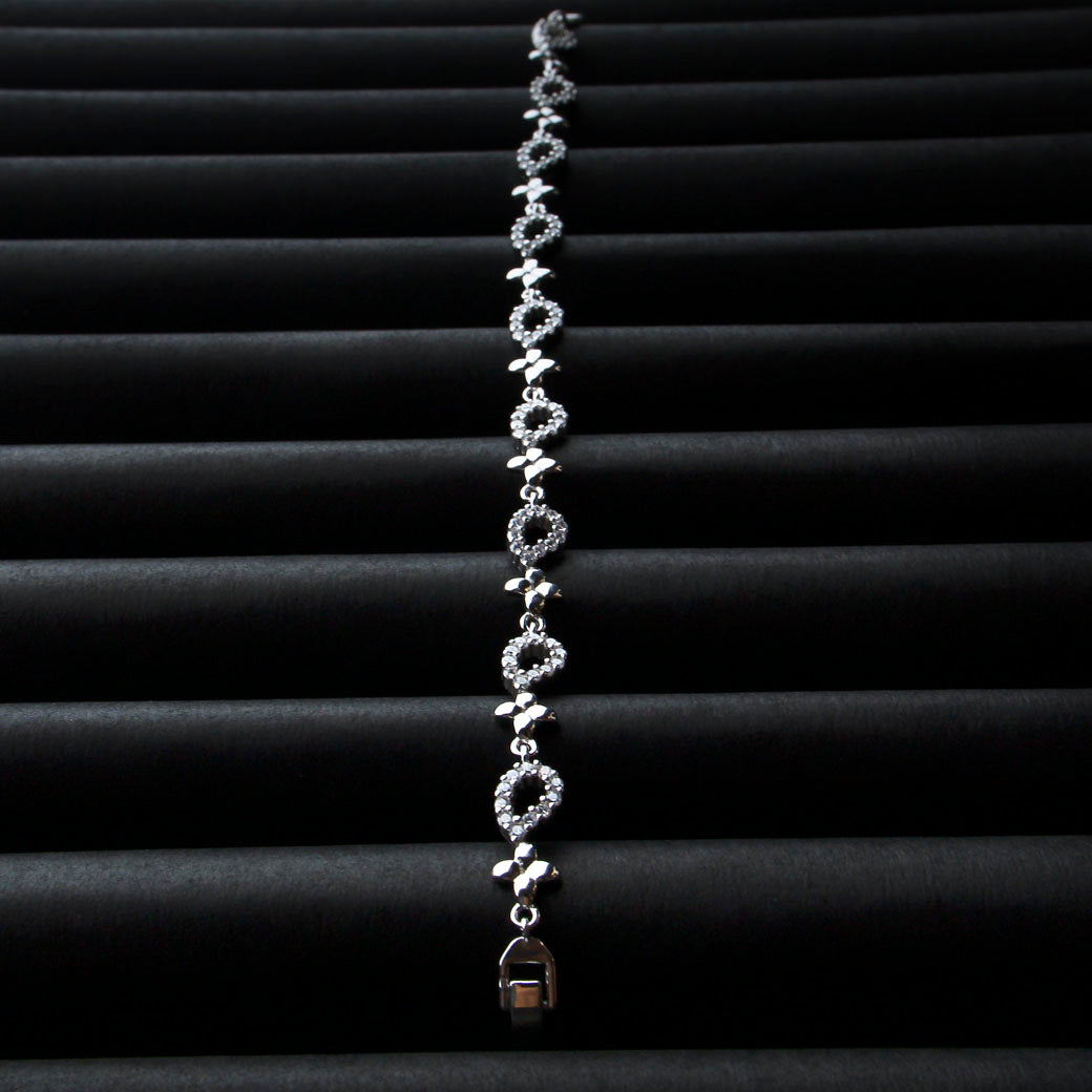 Bransoletka błyszcząca z kwiatami Diamond Frost