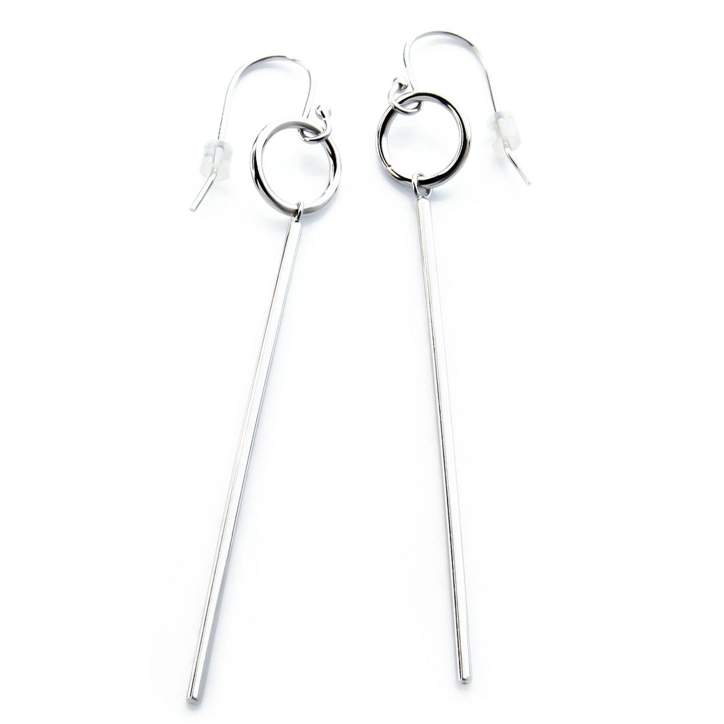 Kolczyki wiszące kółka z patykiem