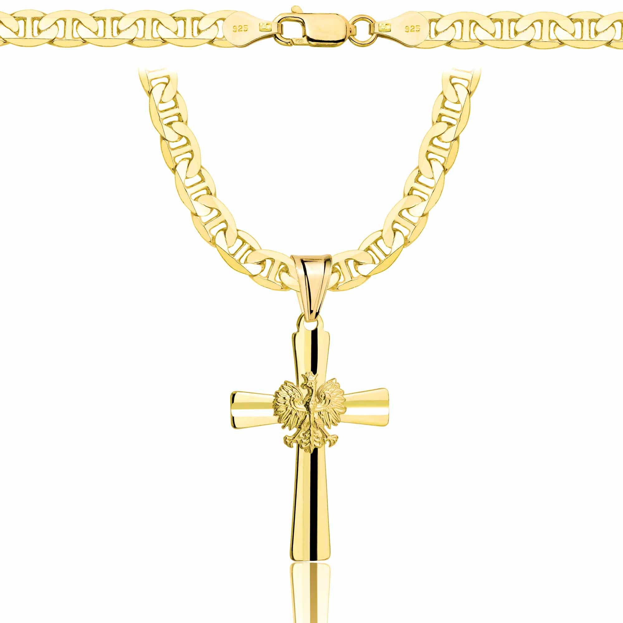 ŁAŃCUSZEK POZŁACANY SREBRNY Z KRZYŻYKIEM GUCCI 5,5MM PR. 925 585