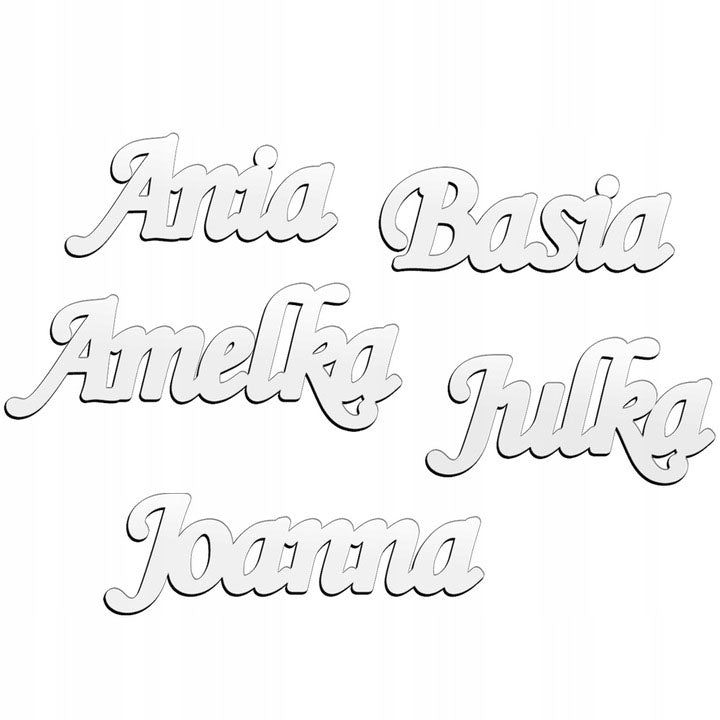 Srebrny naszyjnik z imieniem/słowem