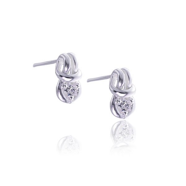 Kolczyki węzeł z cyrkonią