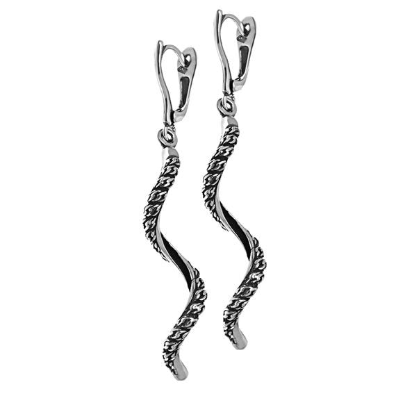 Kolczyki skręcone zdobione