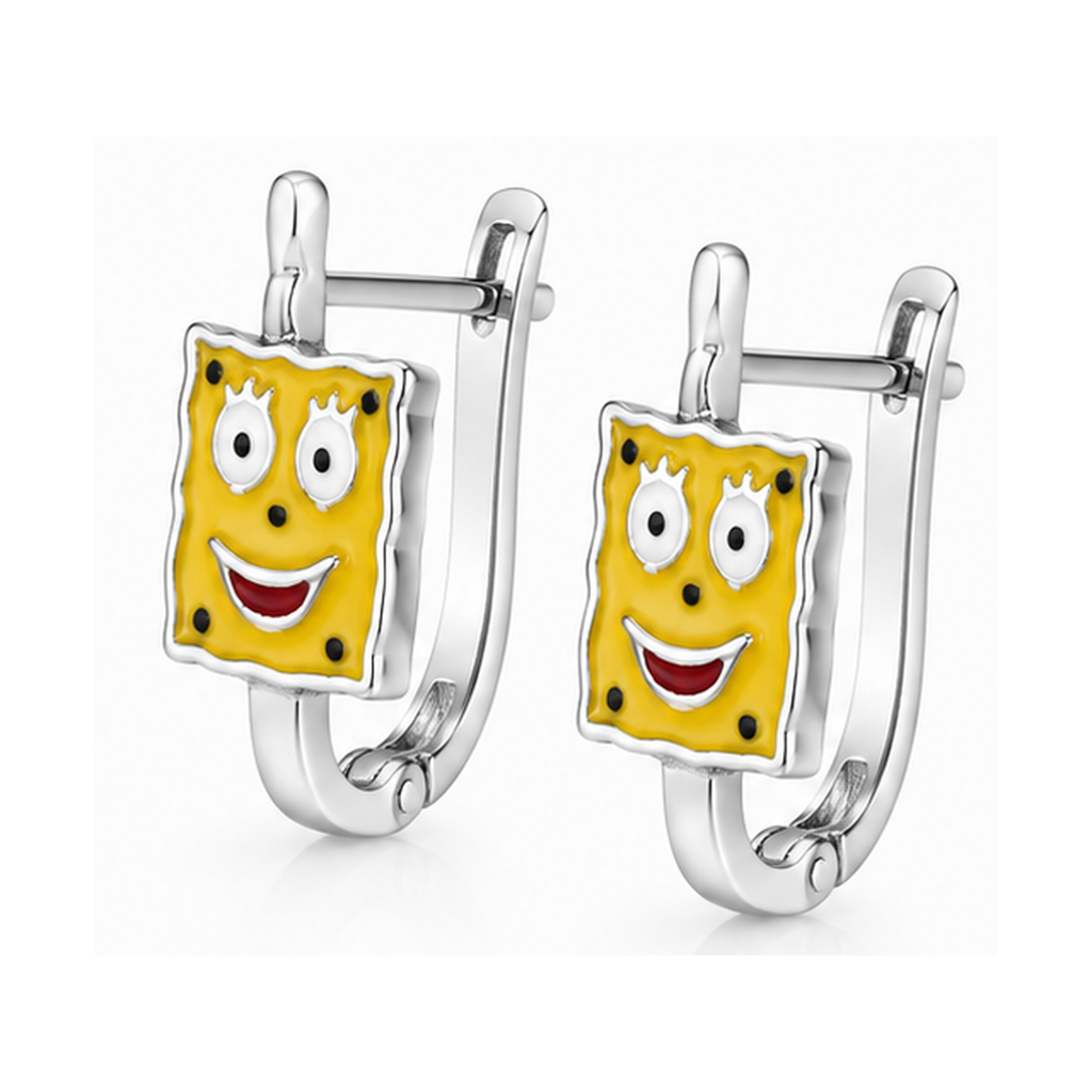 Kolczyki Gąbka Bob – widok pod kątem