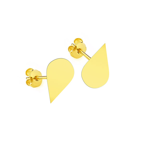 Kolczyki kropelki pozłacane srebro