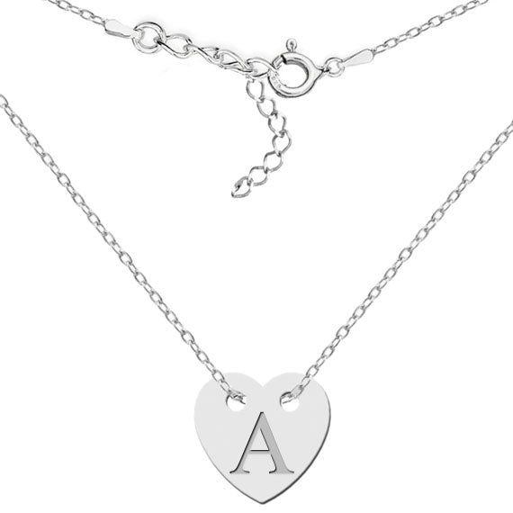 Naszyjnik z sercem i wygrawerowaną literką A
