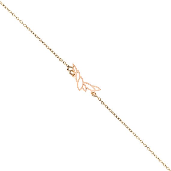 Bransoletka origami listki pozłacana