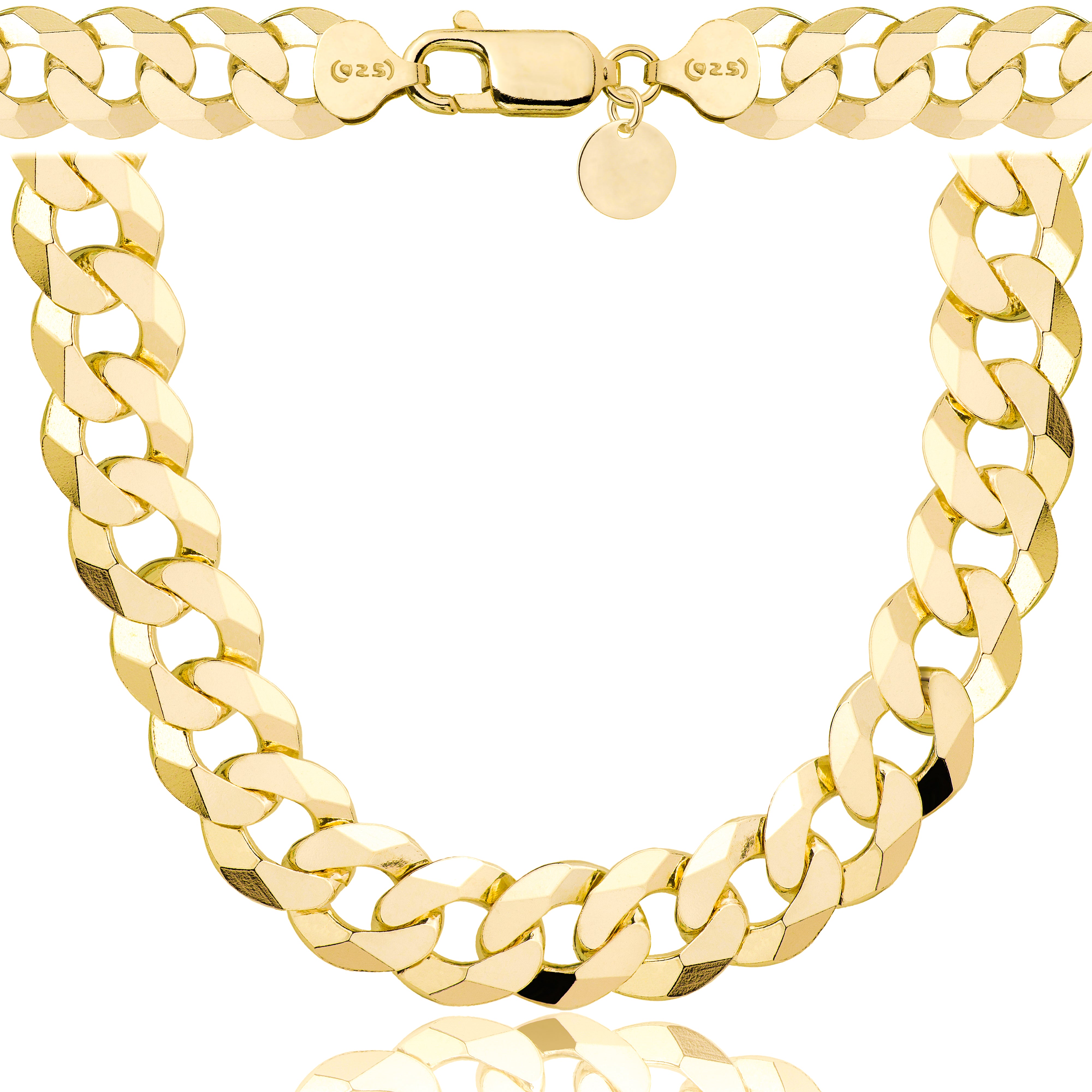 ŁAŃCUSZEK POZŁACANY SREBRNY PANCERKA 10,5MM PR. 925 585