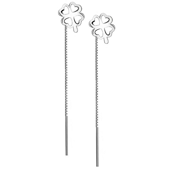 Kolczyki przekładane przeciągane koniczynki