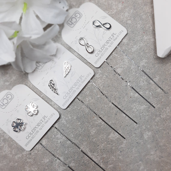 Kolczyki przekładane przeciągane skrzydła