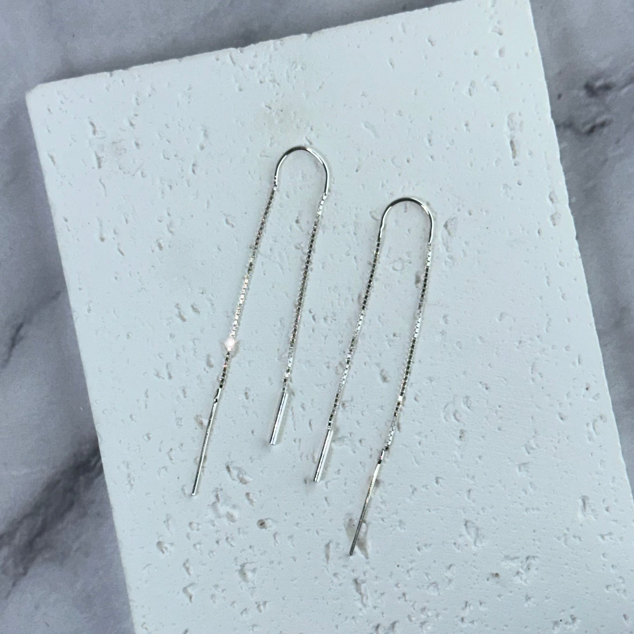 Kolczyki przeciągane podwójne z rurką i patyczkiem