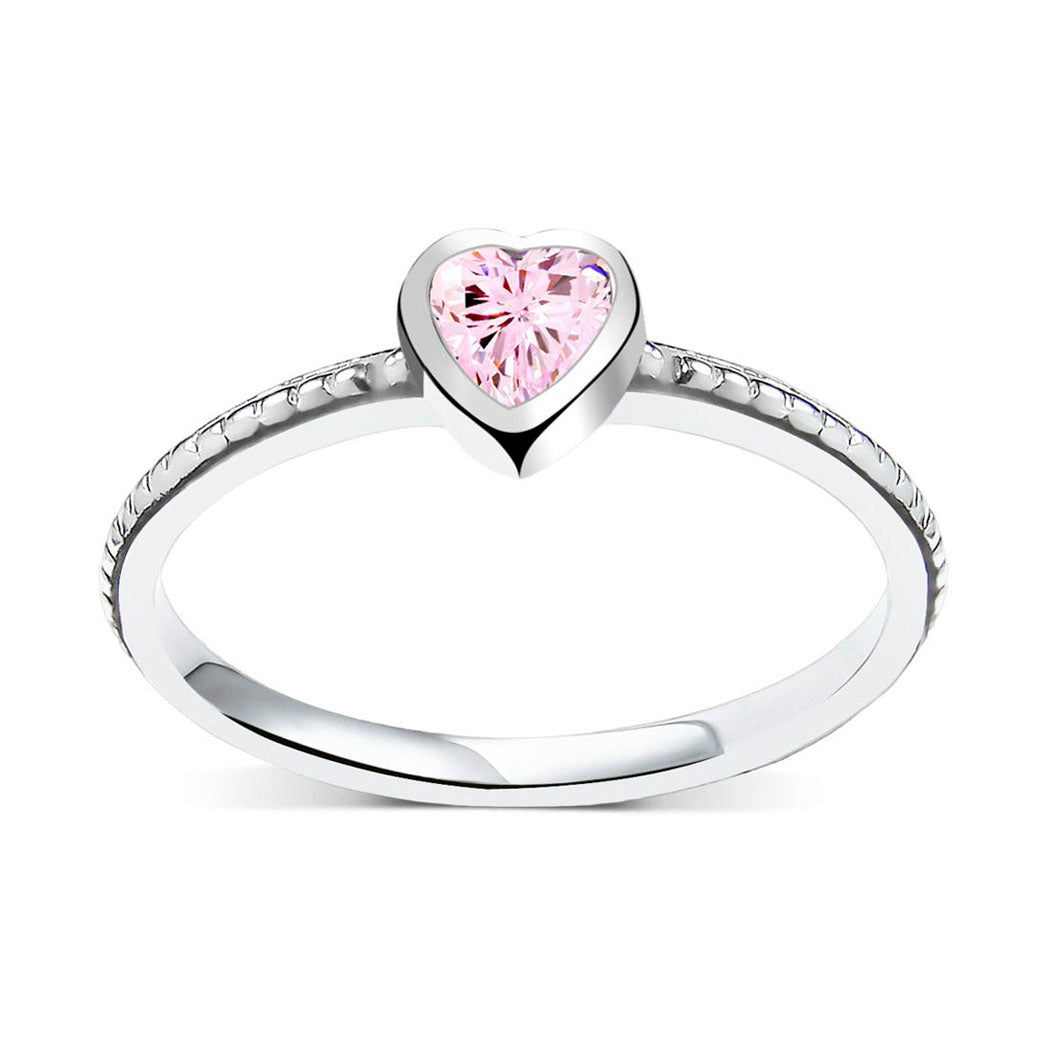 Pierścionek z różowym sercem