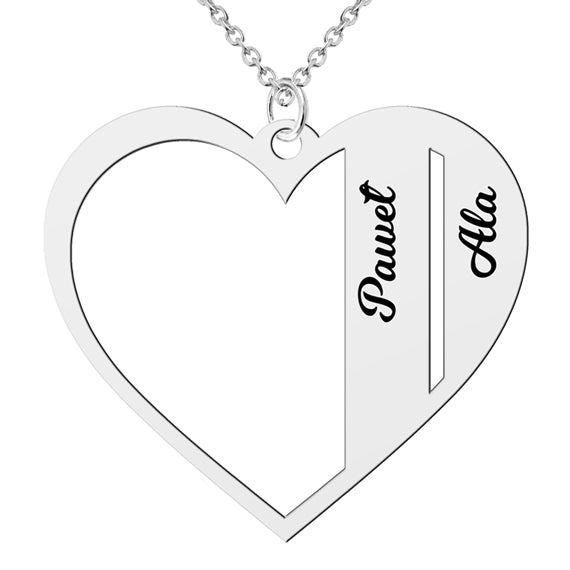 Naszyjnik serce z imionami dzieci - 2 imiona