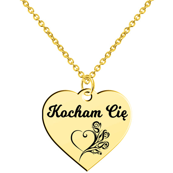 Naszyjnik Kocham Cię złocony