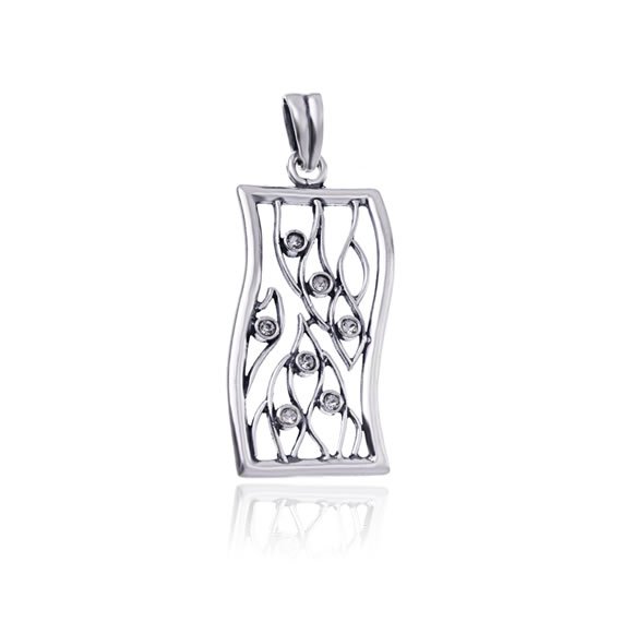 Wisiorek prostokątny z kamieniami