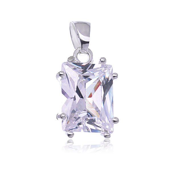 Wisiorek z białą cyrkonią 16x12mm