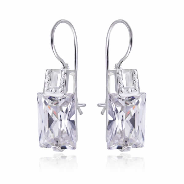 Kolczyki z białą cyrkonią 16x12mm bigiel