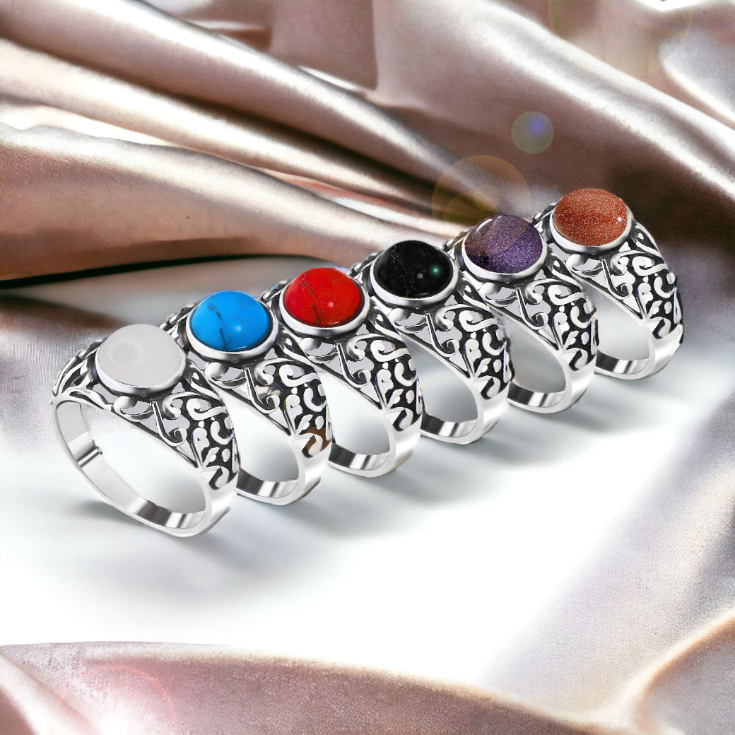 Pierścionek ażurowy z piaskiem pustyni