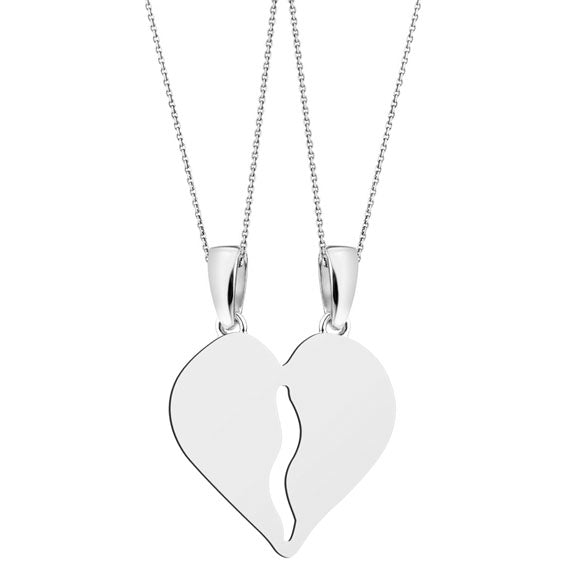 Wisiorek dla Przyjaciółki SERCE ŁAMANE z łańcuszkami