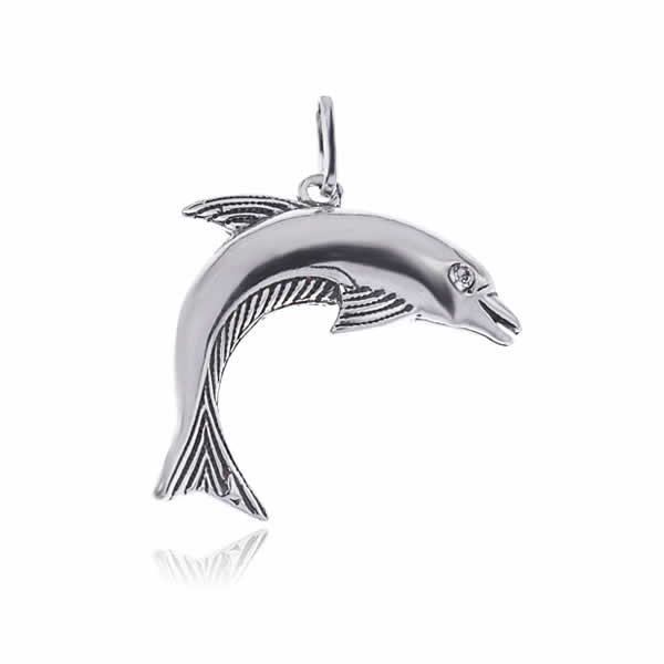 Wisiorek delfinek oksydowany