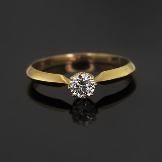 Pierścionek zaręczynowy złoty cyrkonia 4mm