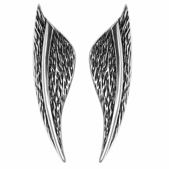 srebrne nausznice skrzydła