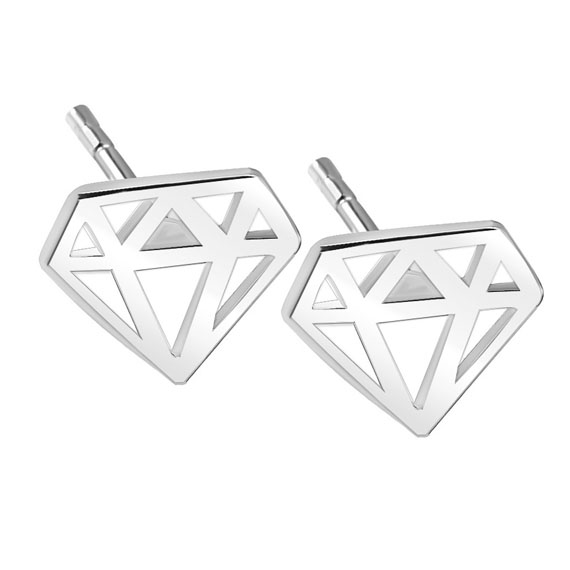 kolczyki w kształcie diamentu