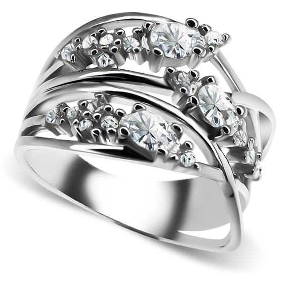 srebrny wysoki duży pierścionek