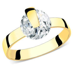 Złoty pierścionek zaręczynowy diamencik