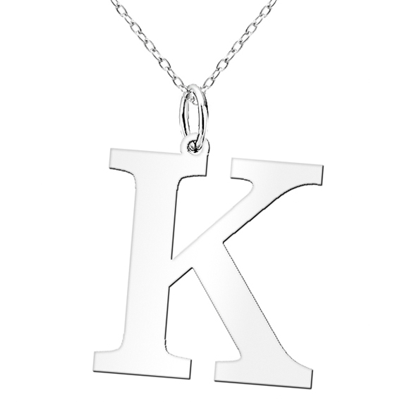 Naszyjnik celebrytka z dużą literą K