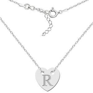 Naszyjnik z sercem i wygrawerowaną literką R