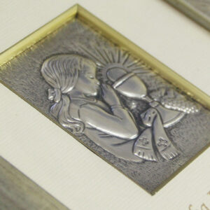 Obrazek srebrny Pamiątka I Komunii Świętej dziewczynka