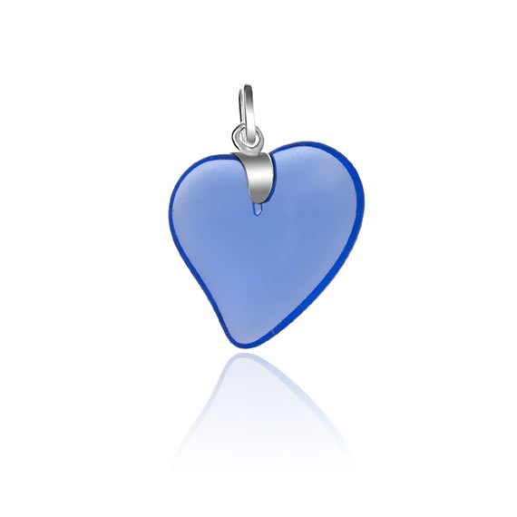 Wisiorek serce - niebieski transparentny